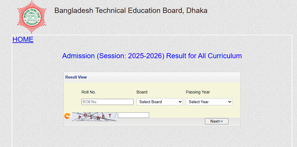 BTEB Admission Result